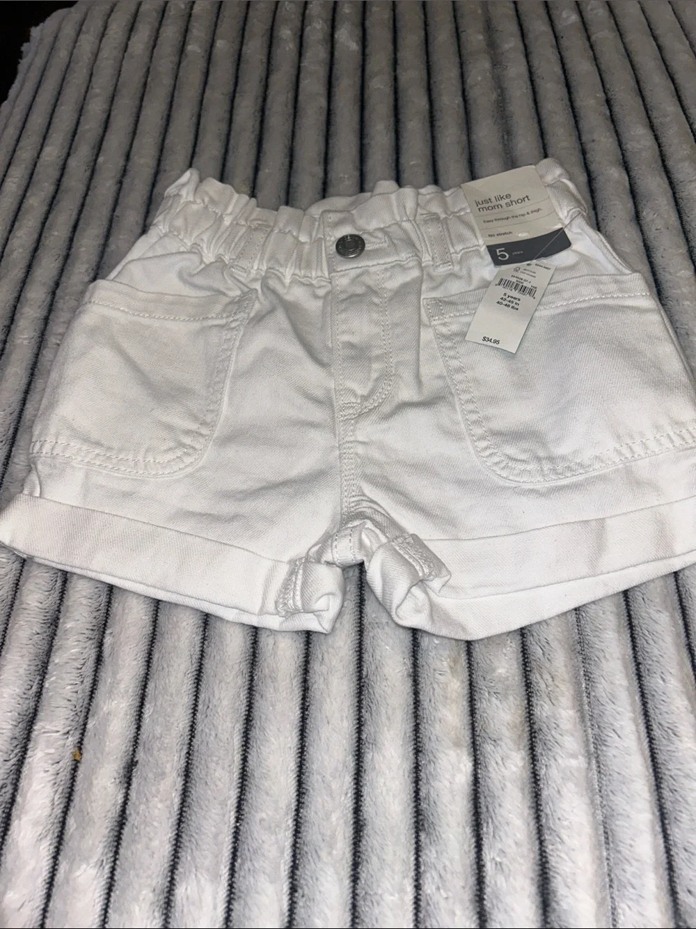 GAP White & Light Blue Girls Paperbag Waist Shorts Duo